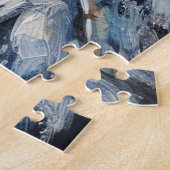 Witte uil op tak in maanlicht gepersonaliseerd legpuzzel (Zijkant)