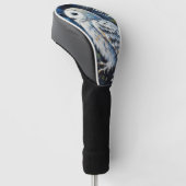 Witte Uil op tak in maanlicht schilderen Golfheadcover (Schuin)
