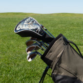 Witte Uil op tak in maanlicht schilderen Golfheadcover (Insitu)