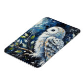 Witte Uil op tak in maanlicht schilderen Magneet (Linkerzijde)