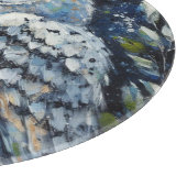 Witte Uil op tak in maanlicht schilderen Snijplank (Hoek)