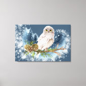 Witte Uil Print op Canvas (Voorkant)