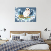 Witte Uil Print op Canvas (Insitu (Slaapkamer))