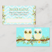 Witte Uilen - Luier Raffle Ticket Informatiekaartje (Voorkant / Achterkant)