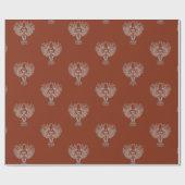 Witte Uilen op Donker Gouden Verpakkingsdocument Cadeaupapier (Vlak)