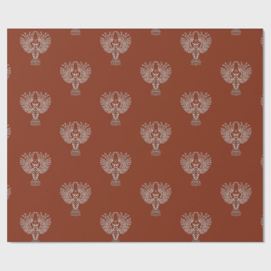 Witte Uilen op Donker Gouden Verpakkingsdocument Cadeaupapier (Vlak)