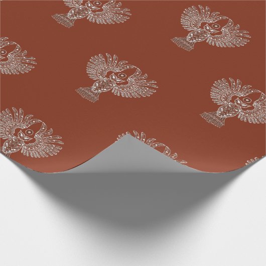 Witte Uilen op Donker Gouden Verpakkingsdocument Cadeaupapier (Hoek)