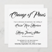 Witte Uitgestelde Huwelijksverandering van Plannen Kaart (Voorkant / Achterkant)