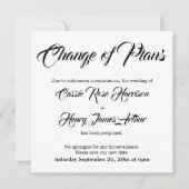 Witte Uitgestelde Huwelijksverandering van Plannen Kaart (Voorkant)