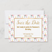  witte unicorn Horn bewaart de datum Aankondiging (Voorkant)