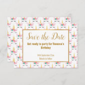  witte unicorn Horn bewaart de datum Aankondiging (Voorkant / Achterkant)