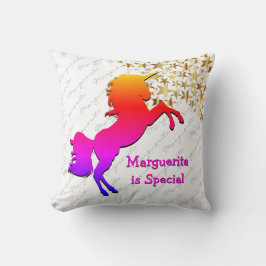 Witte UNICORN Persoonlijke Aandenken Kussen