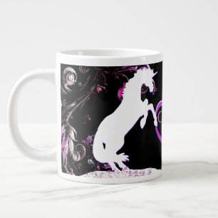 Witte Unicorn V (kleurrijke spuit) Grote Koffiekop