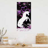 Witte Unicorn V (kleurrijke spuit) Poster (Keuken)