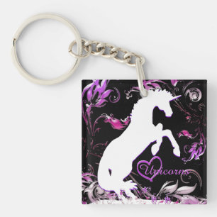 Witte Unicorn V (kleurrijke spuit) Sleutelhanger