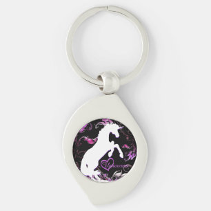 Witte Unicorn V (kleurrijke spuit) Sleutelhanger