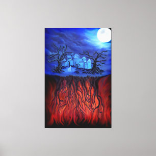 Witte uren tussen de hemel en de hel canvas afdruk