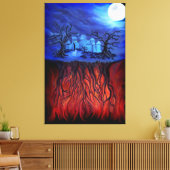 Witte uren tussen de hemel en de hel canvas afdruk (Insitu (Woonkamer))