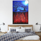 Witte uren tussen de hemel en de hel canvas afdruk (Insitu (Slaapkamer))