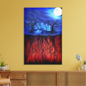 Witte uren tussen de hemel en de hel canvas afdruk (Insitu (Woonkamer))