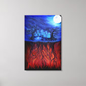 Witte uren tussen de hemel en de hel canvas afdruk (Voorkant)