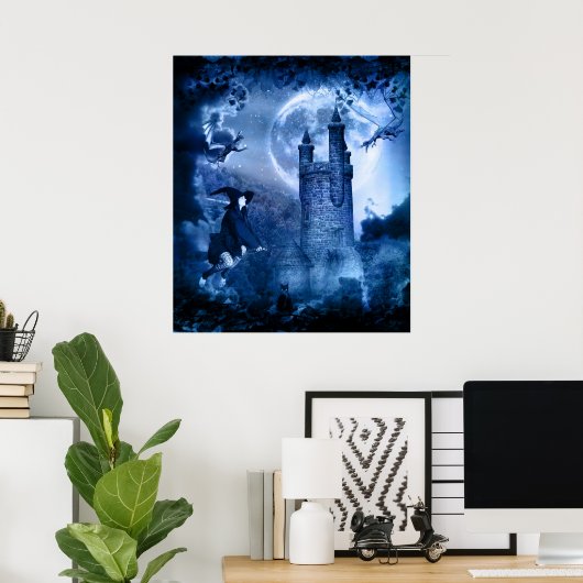 Witte uurafdrukken poster (Thuiskantoor)