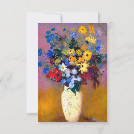 Witte vaas met bloemen Odilon Redon Bedankkaart (Voorkant)