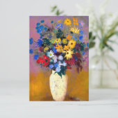 Witte vaas met bloemen Odilon Redon Bedankkaart (Staand voorkant)