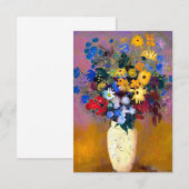 Witte vaas met bloemen Odilon Redon Bedankkaart (Voorkant / Achterkant)