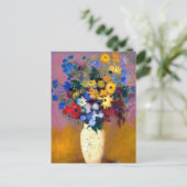 Witte vaas met bloemen Odilon Redon Briefkaart (Staand voorkant)