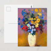 Witte vaas met bloemen Odilon Redon Briefkaart (Voorkant / Achterkant)