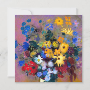 Witte vaas met bloemen Odilon Redon Feestdagenkaart