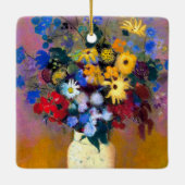 Witte vaas met bloemen Odilon Redon Keramisch Ornament (Achterkant)