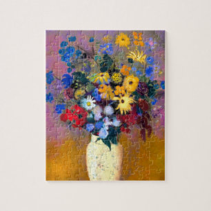 Witte vaas met bloemen Odilon Redon Legpuzzel