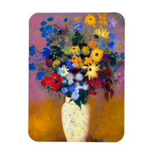 Witte vaas met bloemen Odilon Redon Magneet