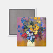 Witte vaas met bloemen Odilon Redon Magneet (Voorkant / Achterkant)