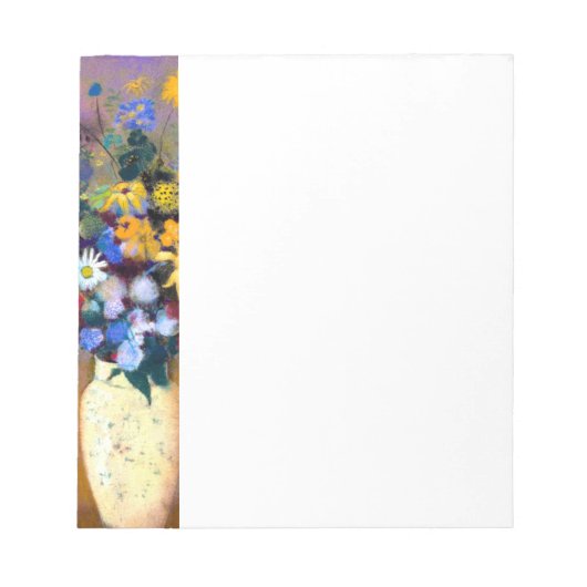 Witte vaas met bloemen Odilon Redon Notitieblok (Voorkant)