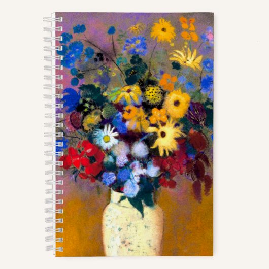 Witte vaas met bloemen Odilon Redon Notitieboek (Voorkant)