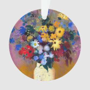 Witte vaas met bloemen Odilon Redon Ornament