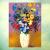 Witte vaas met bloemen Odilon Redon Raamsticker (Vel 3)