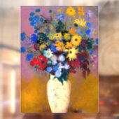 Witte vaas met bloemen Odilon Redon Raamsticker (Vel 2)