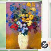 Witte vaas met bloemen Odilon Redon Raamsticker (Huis)