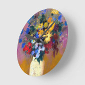 Witte vaas met bloemen Odilon Redon Ronde Klok (Hoek)