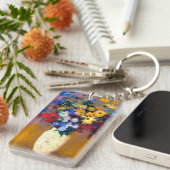 Witte vaas met bloemen Odilon Redon Sleutelhanger (Voorkant Rechts)