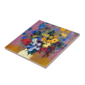 Witte vaas met bloemen Odilon Redon Tegeltje (Zijkant)