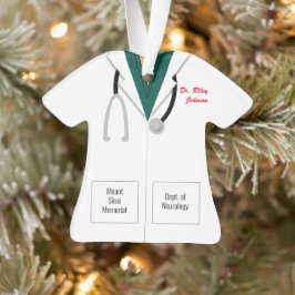 Witte vacht groene scrubs arts beroep Ornament