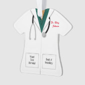 Witte vacht groene scrubs arts beroep Ornament (voorkant)