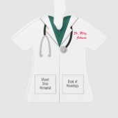 Witte vacht groene scrubs arts beroep Ornament (voorkant)