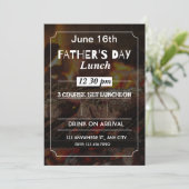Witte Vader dag lunch uitnodiging (Staand voorkant)