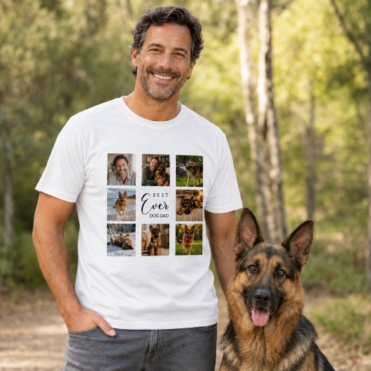 Witte vader hond papa fotocollage t-shirt